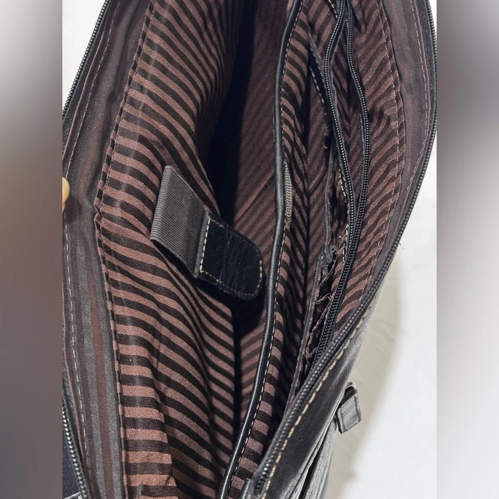 JACK GEORPES Elegant Black Leather Baby Bag